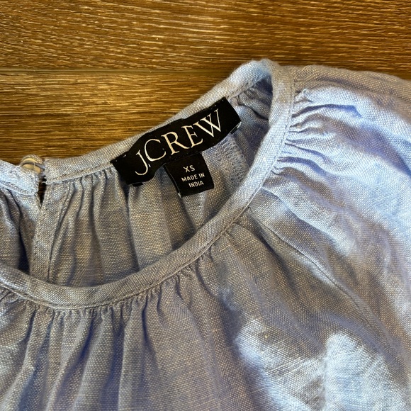 J.Crew Chambray Light Blue Smocked Waist Mini Dress w/pockets XS - Picture 5 of 7